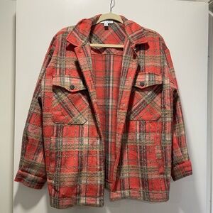 Plaid Red and Brown Women's Jacket
